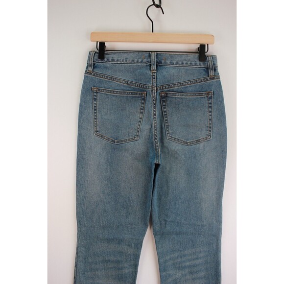 Free People Womens Jeans Blue Denim Cropped Tapered Medium Wash Zip Fly Size 27 - Picture 7 of 9